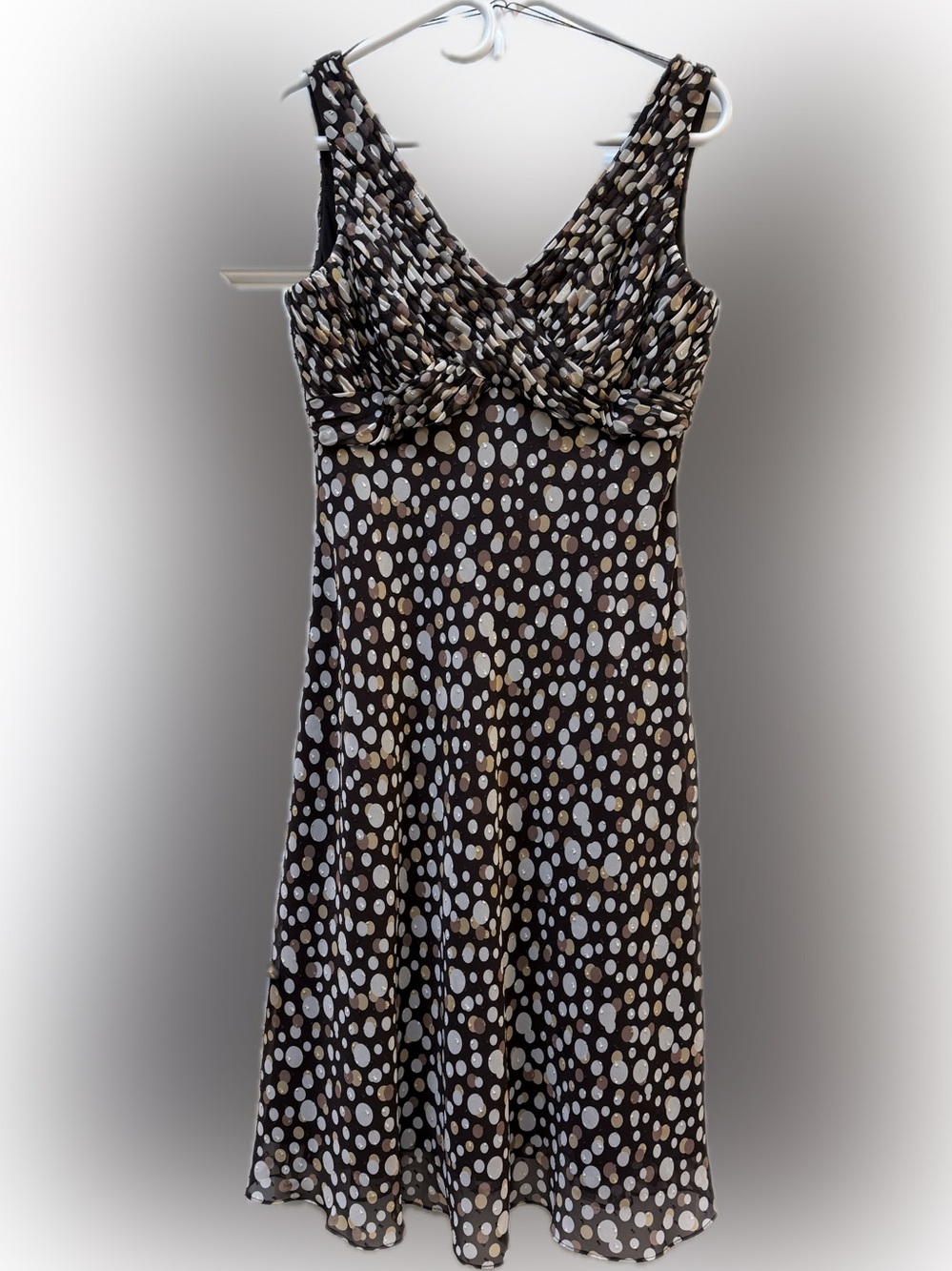 ADRIANNA PAPELL polka dot swiss dot dress